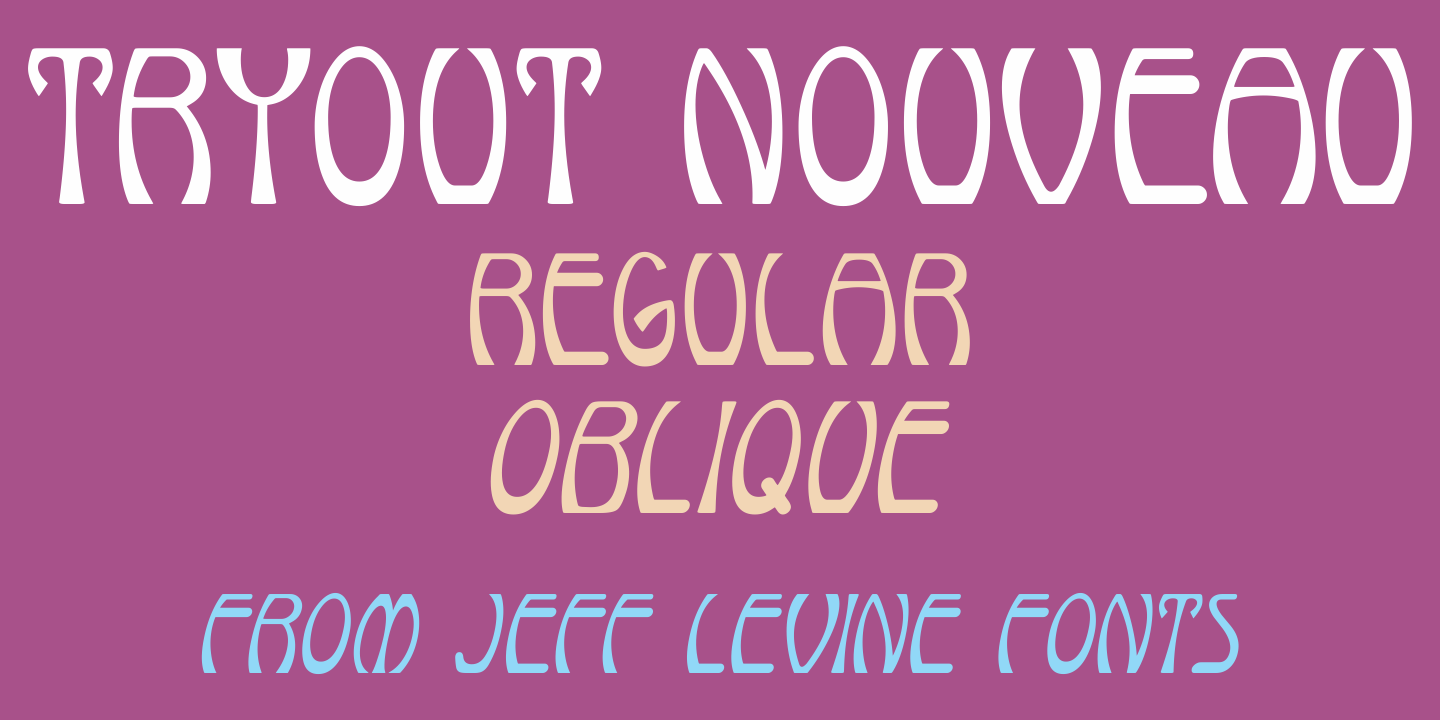 Пример шрифта Tryout Nouveau JNL